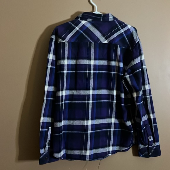 Purple plaid flannel button down shirt l1 - Picture 5 of 5